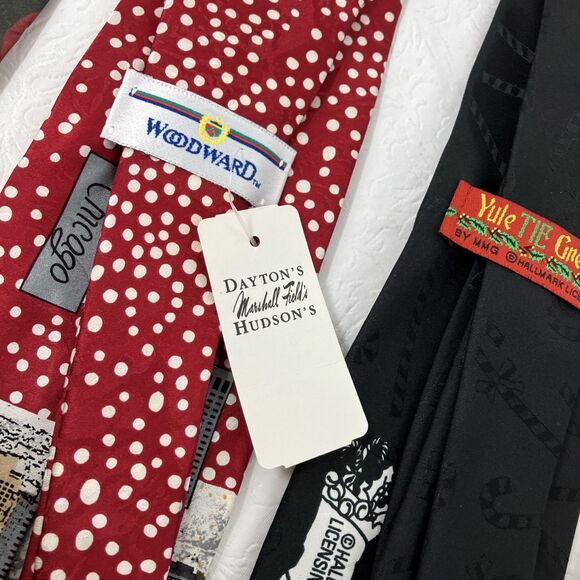 Christmas Ties Santa Claus Holiday Necktie Bundle Festive Lot Of 5 Santa Tree + - Picture 9 of 10